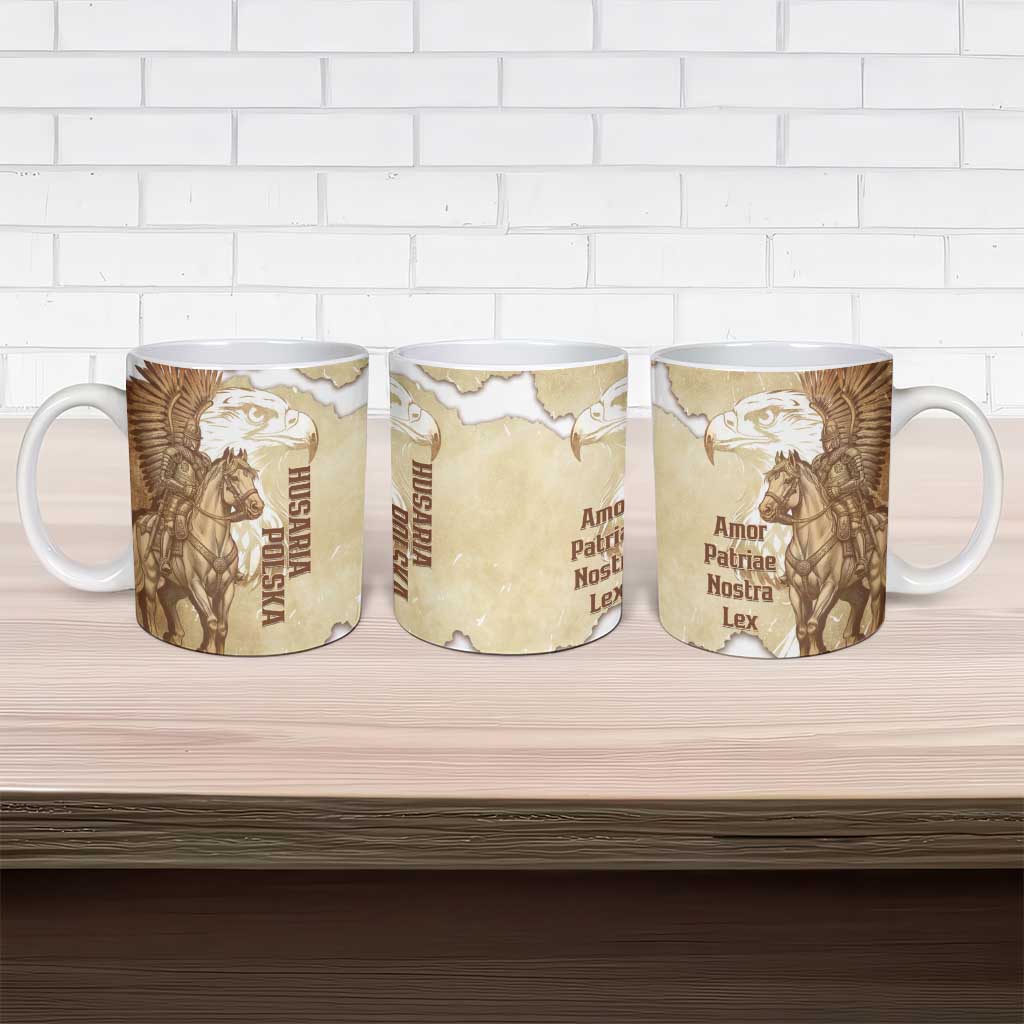 Winged Hussars Poland Ceramic Mug Amor Patriae Nostra Lex Polska Eagle