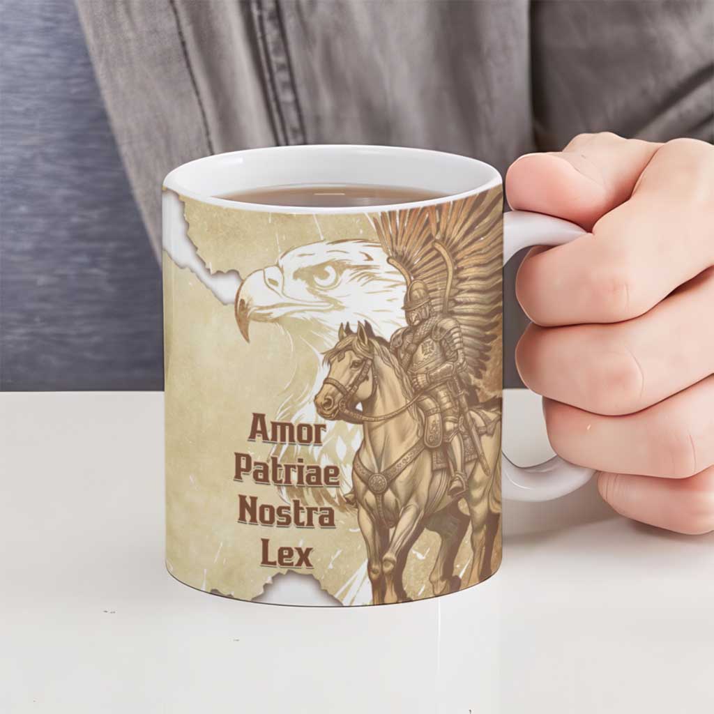 Winged Hussars Poland Ceramic Mug Amor Patriae Nostra Lex Polska Eagle