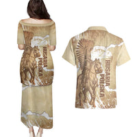 Winged Hussars Poland Couples Matching Puletasi and Hawaiian Shirt Amor Patriae Nostra Lex Polska Eagle