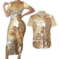 Winged Hussars Poland Couples Matching Short Sleeve Bodycon Dress and Hawaiian Shirt Amor Patriae Nostra Lex Polska Eagle