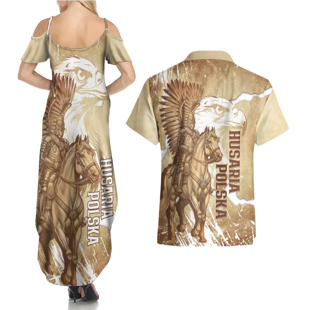 Winged Hussars Poland Couples Matching Summer Maxi Dress and Hawaiian Shirt Amor Patriae Nostra Lex Polska Eagle
