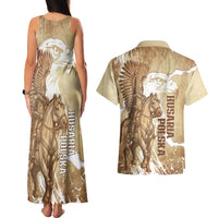 Winged Hussars Poland Couples Matching Tank Maxi Dress and Hawaiian Shirt Amor Patriae Nostra Lex Polska Eagle