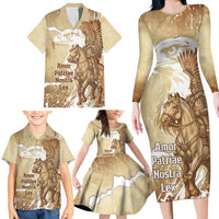 Winged Hussars Poland Family Matching Long Sleeve Bodycon Dress and Hawaiian Shirt Amor Patriae Nostra Lex Polska Eagle