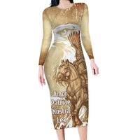 Winged Hussars Poland Family Matching Long Sleeve Bodycon Dress and Hawaiian Shirt Amor Patriae Nostra Lex Polska Eagle