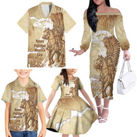 Winged Hussars Poland Family Matching Off The Shoulder Long Sleeve Dress and Hawaiian Shirt Amor Patriae Nostra Lex Polska Eagle
