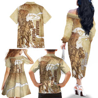 Winged Hussars Poland Family Matching Off The Shoulder Long Sleeve Dress and Hawaiian Shirt Amor Patriae Nostra Lex Polska Eagle