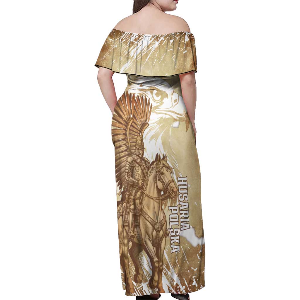 Winged Hussars Poland Family Matching Off Shoulder Maxi Dress and Hawaiian Shirt Amor Patriae Nostra Lex Polska Eagle