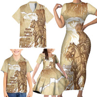 Winged Hussars Poland Family Matching Short Sleeve Bodycon Dress and Hawaiian Shirt Amor Patriae Nostra Lex Polska Eagle