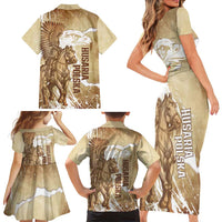 Winged Hussars Poland Family Matching Short Sleeve Bodycon Dress and Hawaiian Shirt Amor Patriae Nostra Lex Polska Eagle