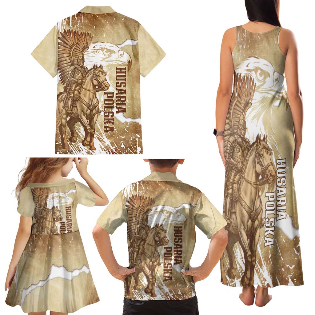 Winged Hussars Poland Family Matching Tank Maxi Dress and Hawaiian Shirt Amor Patriae Nostra Lex Polska Eagle