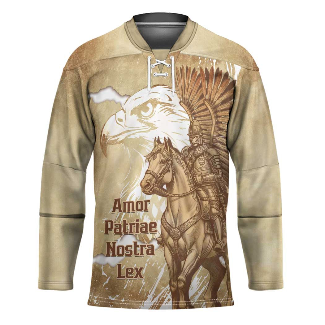 Winged Hussars Poland Hockey Jersey Amor Patriae Nostra Lex Polska Eagle