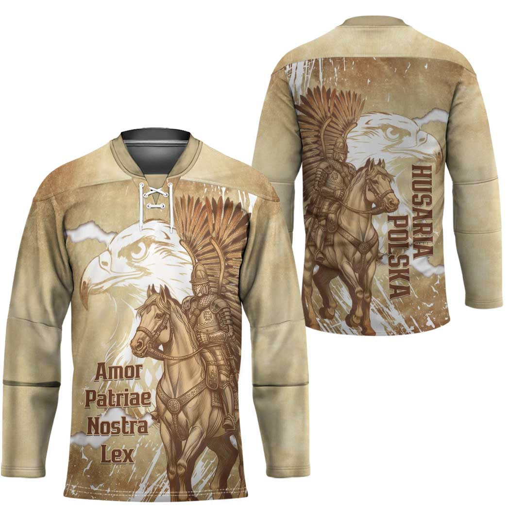 Winged Hussars Poland Hockey Jersey Amor Patriae Nostra Lex Polska Eagle