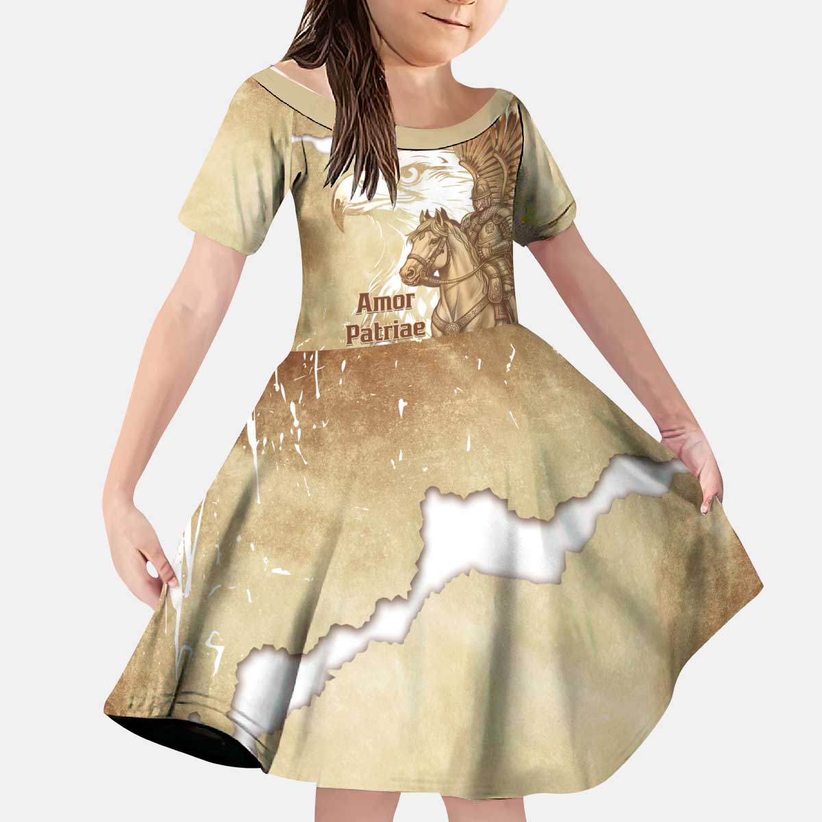 Winged Hussars Poland Kid Short Sleeve Dress Amor Patriae Nostra Lex Polska Eagle