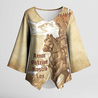 Winged Hussars Poland Kimono Sleeve Blouse Amor Patriae Nostra Lex Polska Eagle