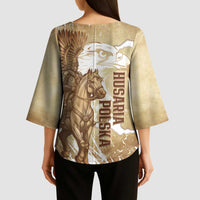 Winged Hussars Poland Kimono Sleeve Blouse Amor Patriae Nostra Lex Polska Eagle