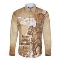 Winged Hussars Poland Long Sleeve Button Shirt Amor Patriae Nostra Lex Polska Eagle