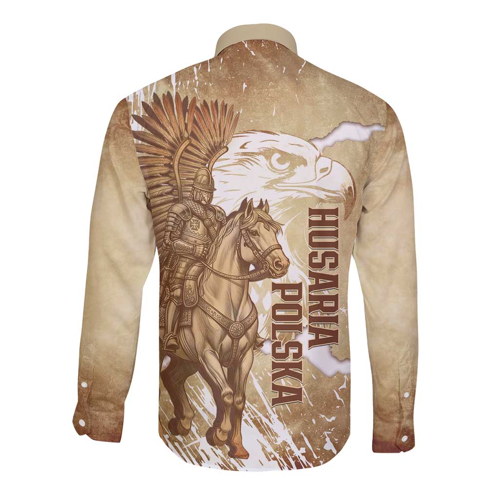 Winged Hussars Poland Long Sleeve Button Shirt Amor Patriae Nostra Lex Polska Eagle