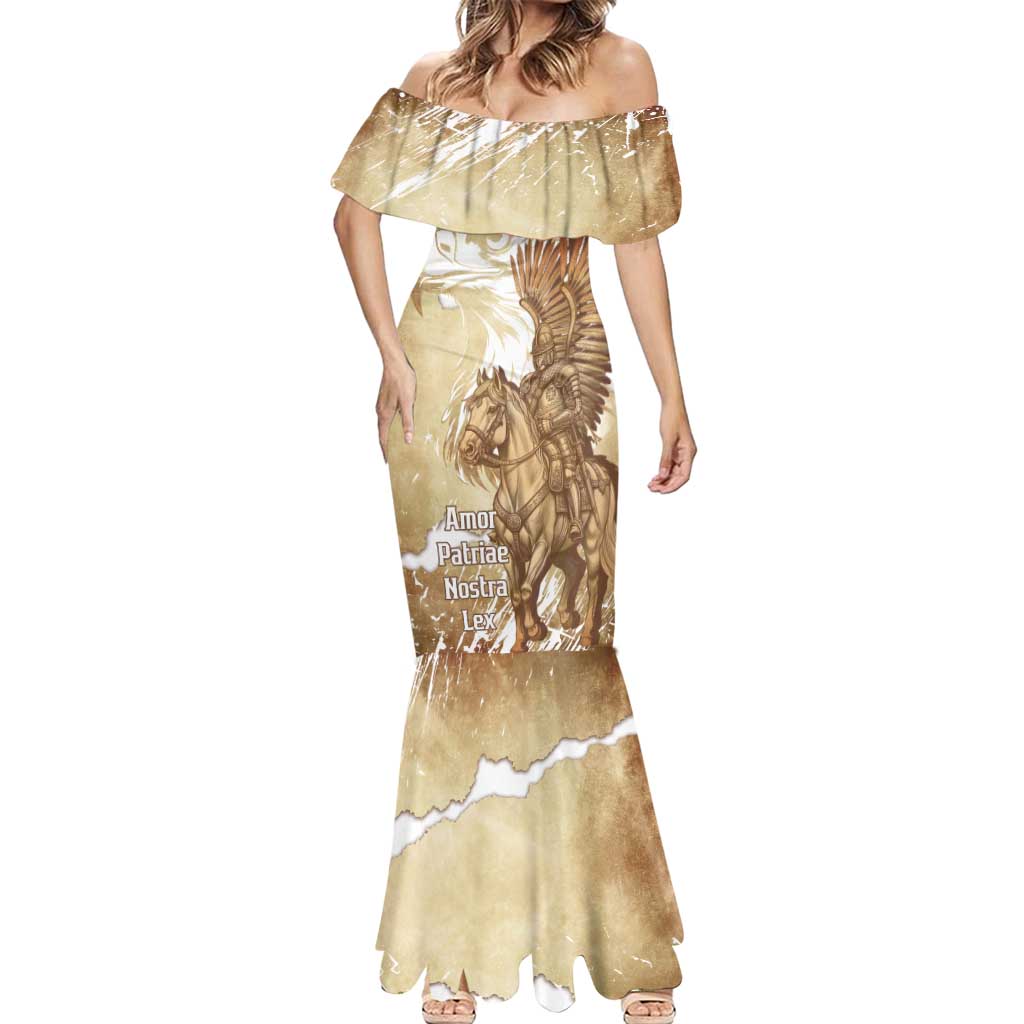 Winged Hussars Poland Mermaid Dress Amor Patriae Nostra Lex Polska Eagle