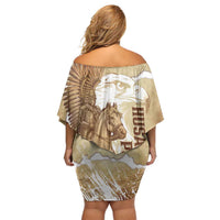 Winged Hussars Poland Off Shoulder Short Dress Amor Patriae Nostra Lex Polska Eagle