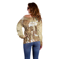 Winged Hussars Poland Off Shoulder Sweater Amor Patriae Nostra Lex Polska Eagle