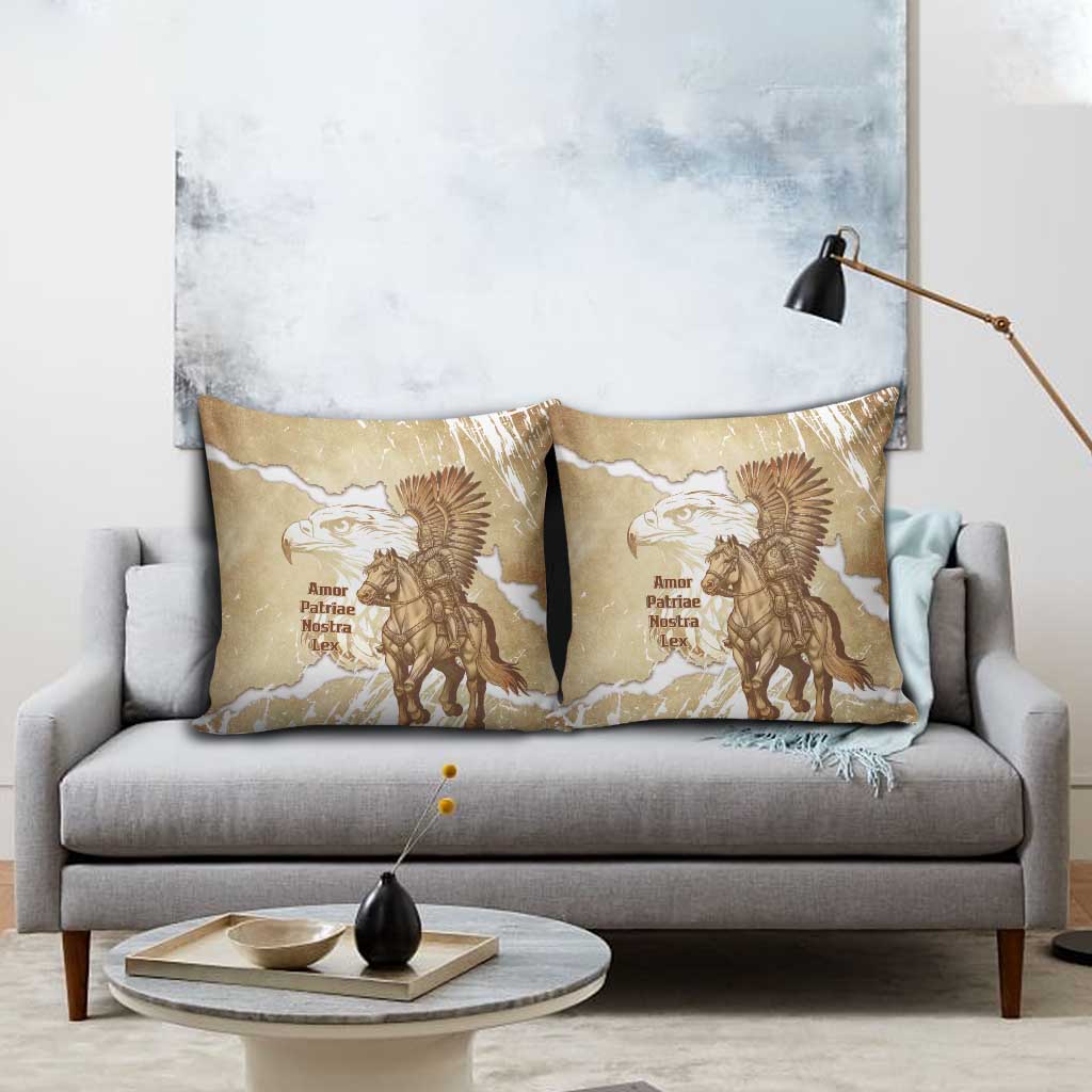 Winged Hussars Poland Pillow Cover Amor Patriae Nostra Lex Polska Eagle