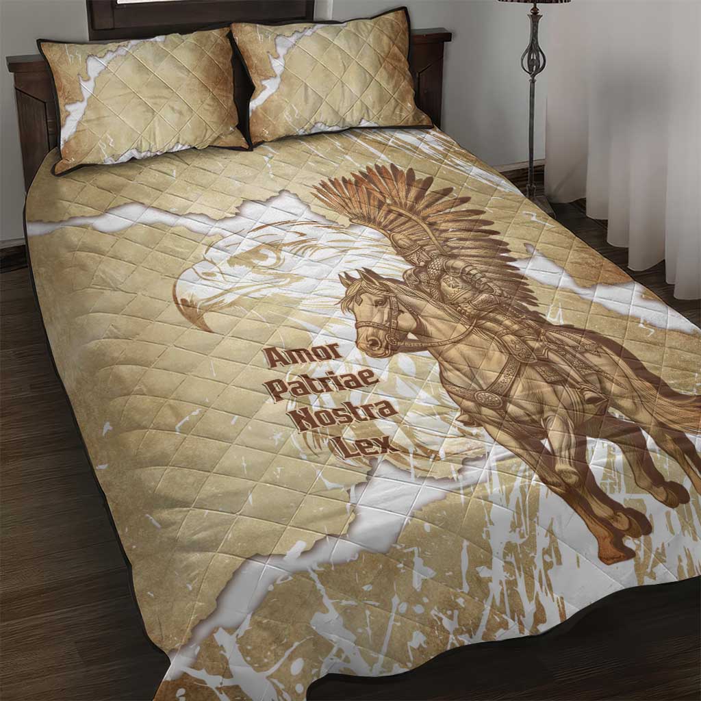 Winged Hussars Poland Quilt Bed Set Amor Patriae Nostra Lex Polska Eagle