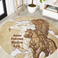 Winged Hussars Poland Round Carpet Amor Patriae Nostra Lex Polska Eagle