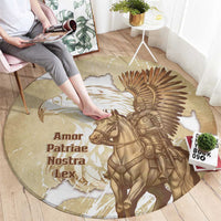 Winged Hussars Poland Round Carpet Amor Patriae Nostra Lex Polska Eagle