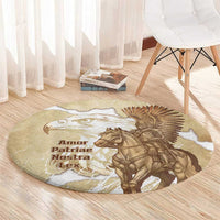 Winged Hussars Poland Round Carpet Amor Patriae Nostra Lex Polska Eagle