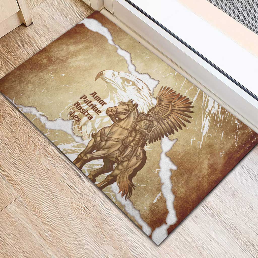 Winged Hussars Poland Rubber Doormat Amor Patriae Nostra Lex Polska Eagle