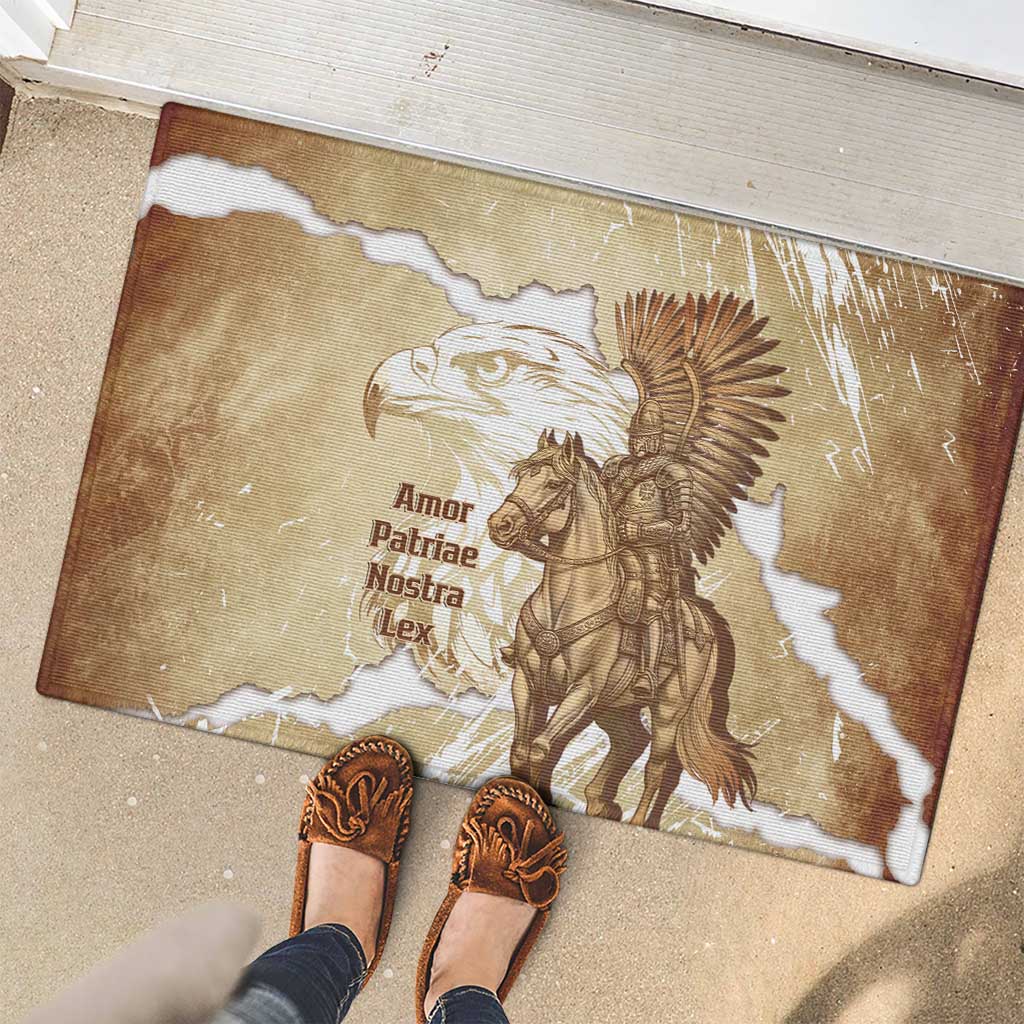 Winged Hussars Poland Rubber Doormat Amor Patriae Nostra Lex Polska Eagle