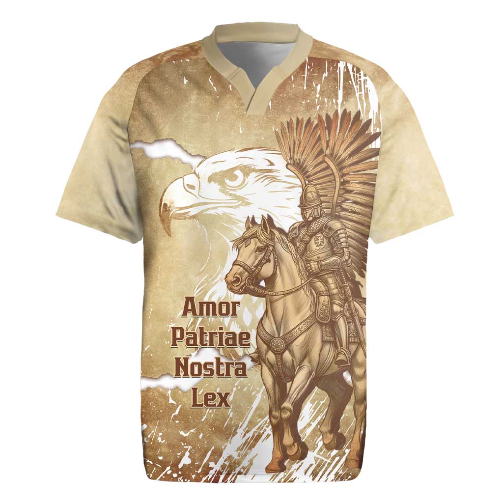 Winged Hussars Poland Rugby Jersey Amor Patriae Nostra Lex Polska Eagle