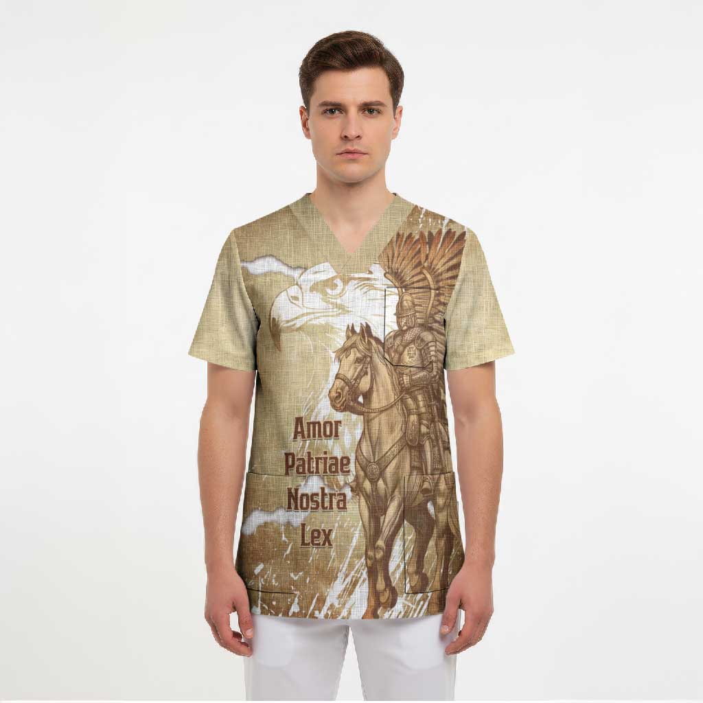 Winged Hussars Poland Scrub Top Amor Patriae Nostra Lex Polska Eagle