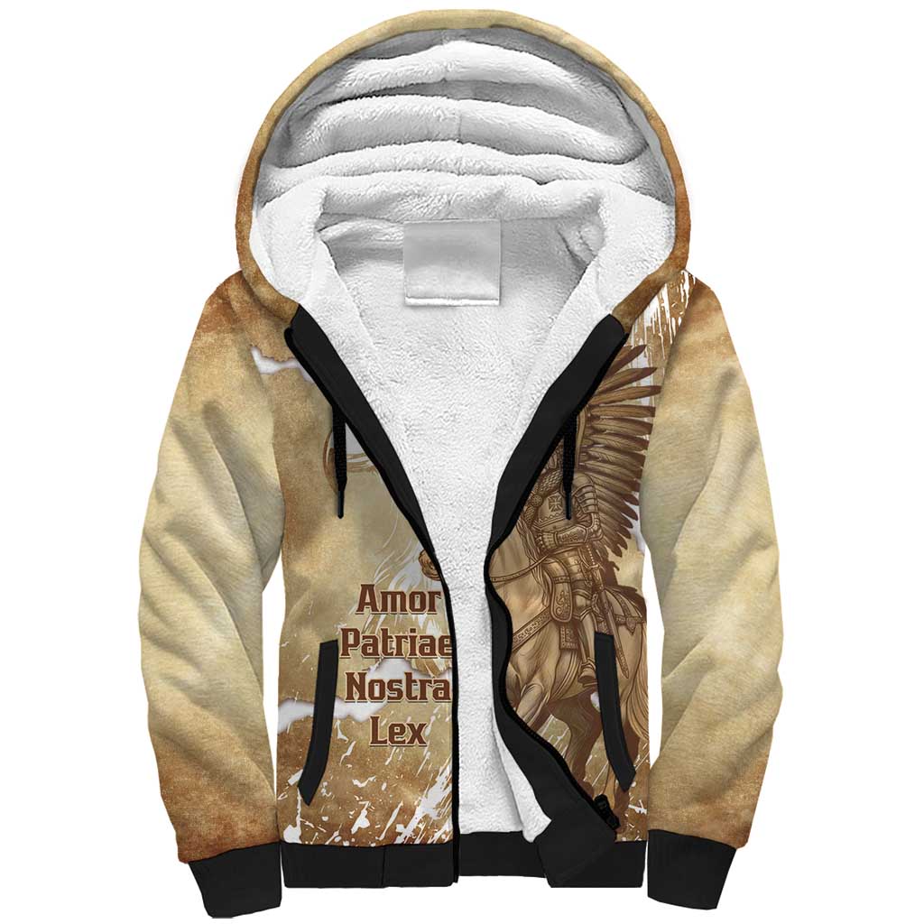 Winged Hussars Poland Sherpa Hoodie Amor Patriae Nostra Lex Polska Eagle