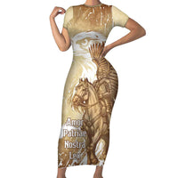 Winged Hussars Poland Short Sleeve Bodycon Dress Amor Patriae Nostra Lex Polska Eagle