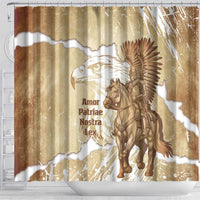 Winged Hussars Poland Shower Curtain Amor Patriae Nostra Lex Polska Eagle