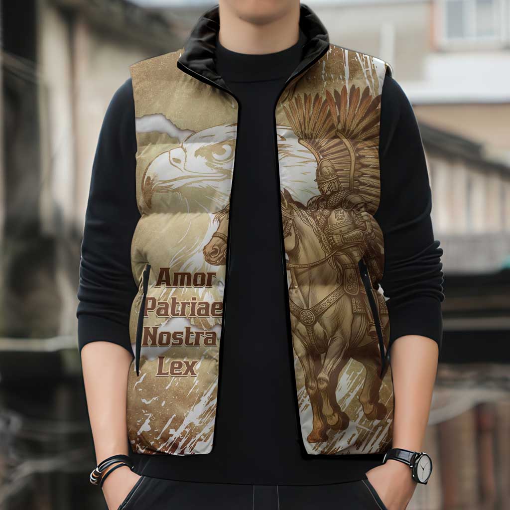 Winged Hussars Poland Sleeveless Puffer Jacket Amor Patriae Nostra Lex Polska Eagle