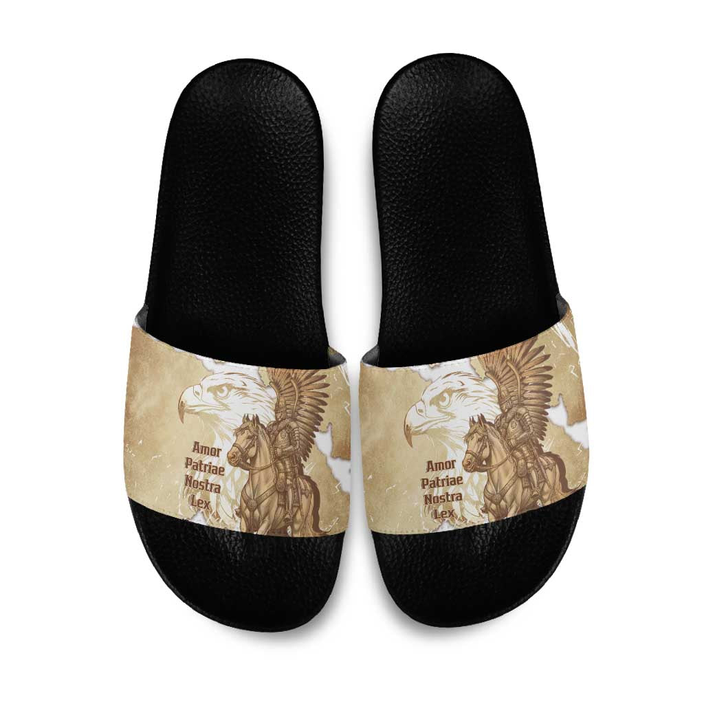 Winged Hussars Poland Slide Sandals Amor Patriae Nostra Lex Polska Eagle