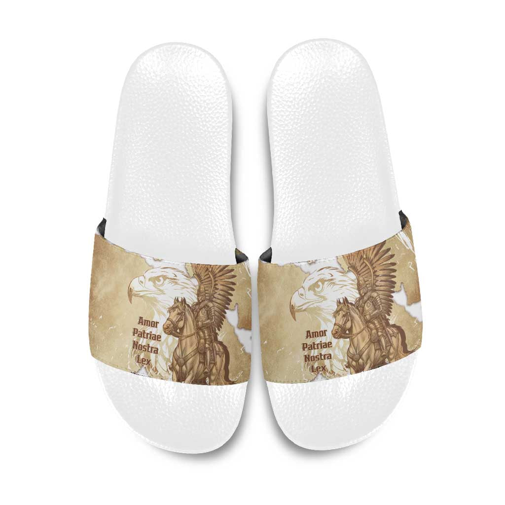 Winged Hussars Poland Slide Sandals Amor Patriae Nostra Lex Polska Eagle