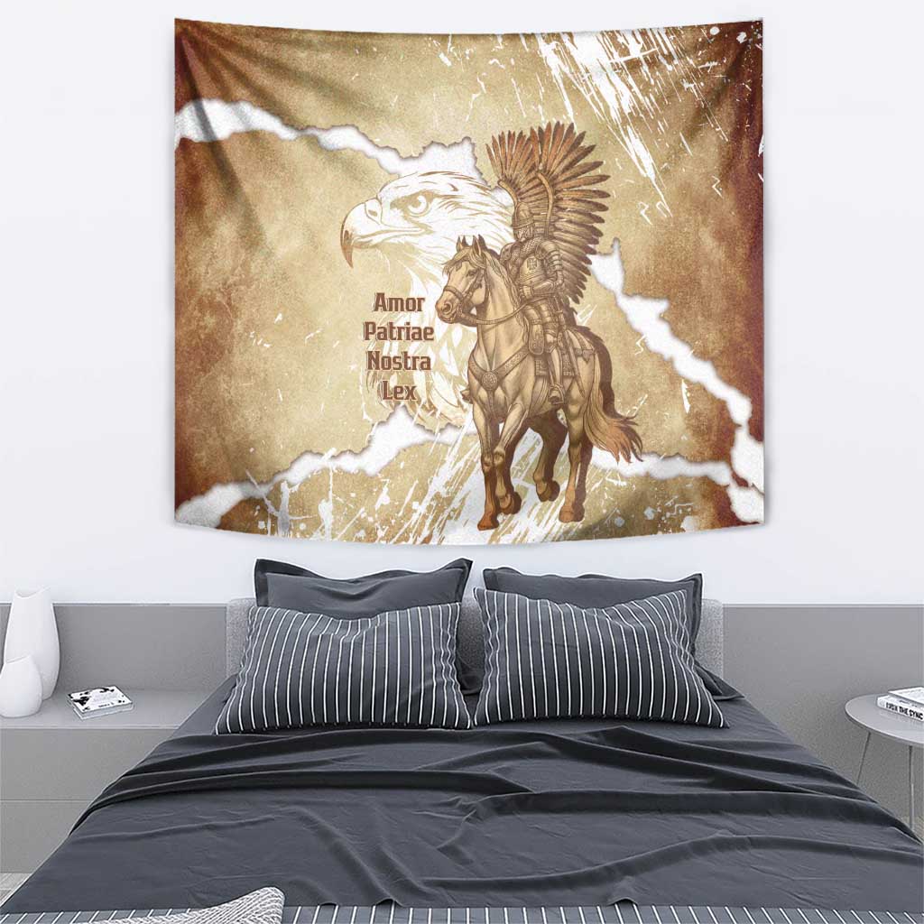 Winged Hussars Poland Tapestry Amor Patriae Nostra Lex Polska Eagle