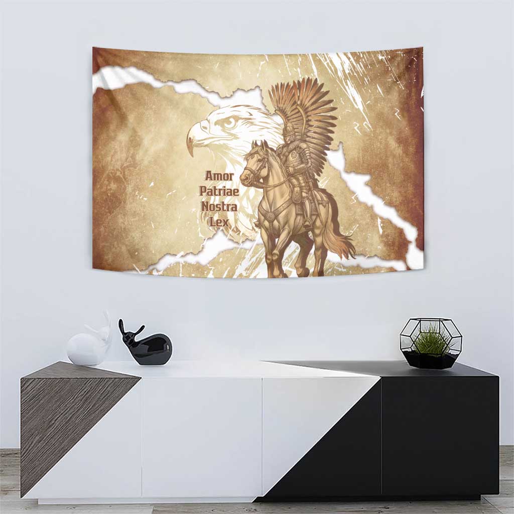 Winged Hussars Poland Tapestry Amor Patriae Nostra Lex Polska Eagle