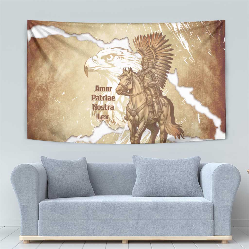 Winged Hussars Poland Tapestry Amor Patriae Nostra Lex Polska Eagle