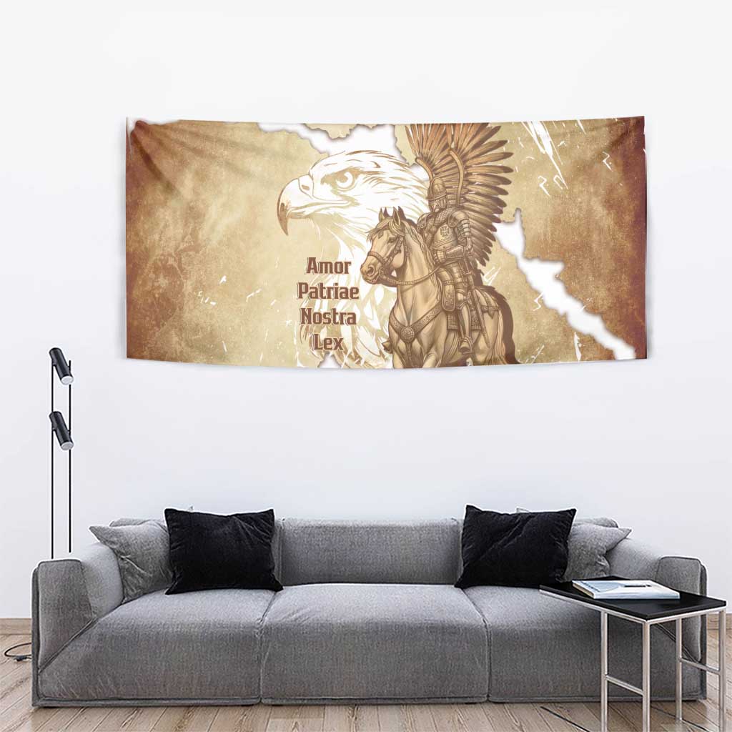 Winged Hussars Poland Tapestry Amor Patriae Nostra Lex Polska Eagle