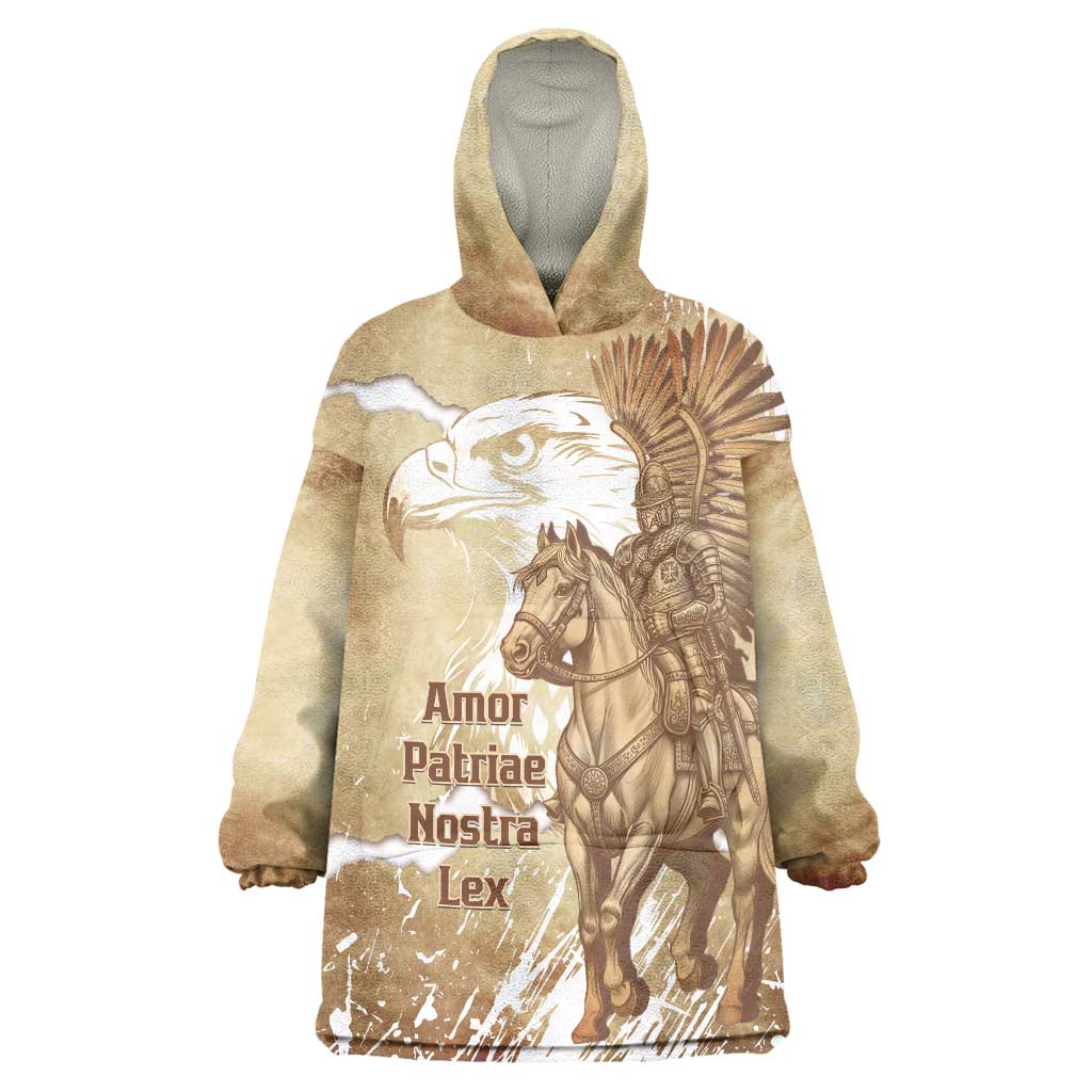 Winged Hussars Poland Wearable Blanket Hoodie Amor Patriae Nostra Lex Polska Eagle