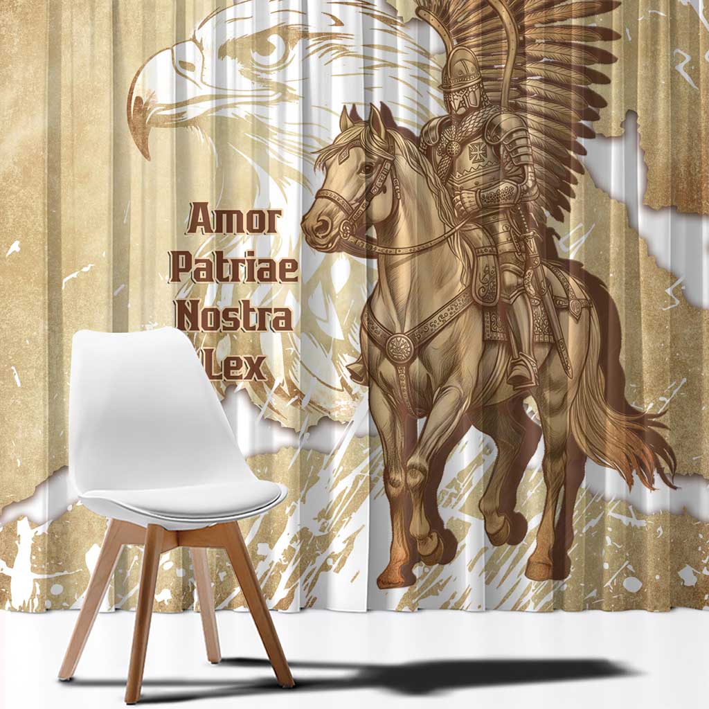 Winged Hussars Poland Window Curtain Amor Patriae Nostra Lex Polska Eagle