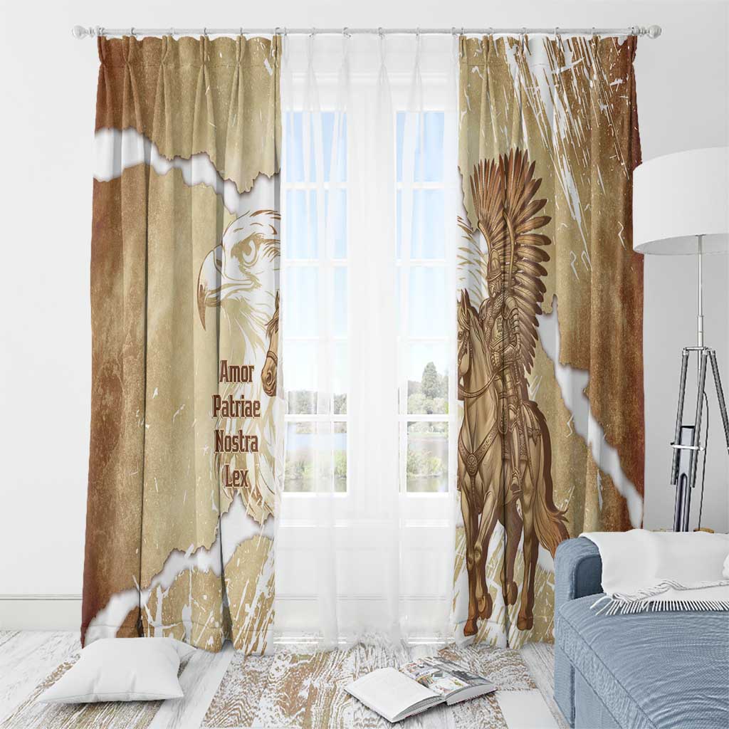 Winged Hussars Poland Window Curtain Amor Patriae Nostra Lex Polska Eagle
