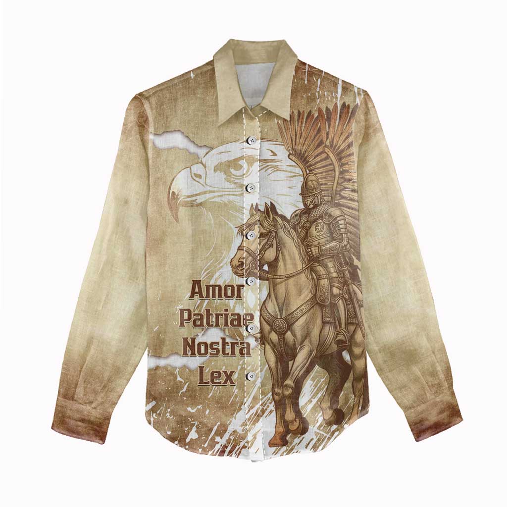 Winged Hussars Poland Women Casual Shirt Amor Patriae Nostra Lex Polska Eagle