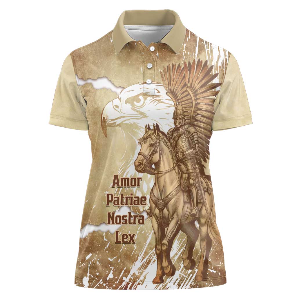 Winged Hussars Poland Women Polo Shirt Amor Patriae Nostra Lex Polska Eagle