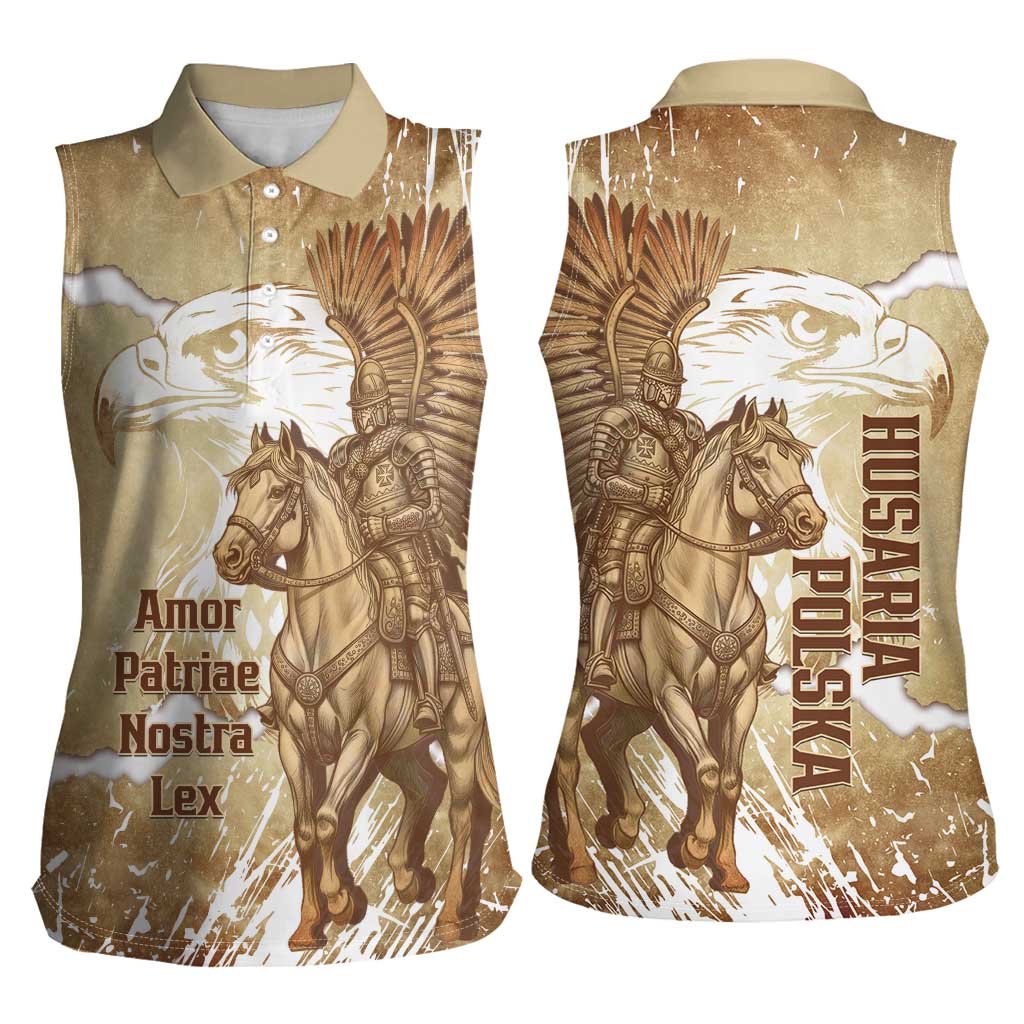 Winged Hussars Poland Women Sleeveless Polo Shirt Amor Patriae Nostra Lex Polska Eagle
