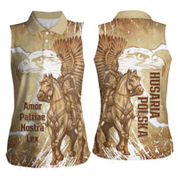 Winged Hussars Poland Women Sleeveless Polo Shirt Amor Patriae Nostra Lex Polska Eagle